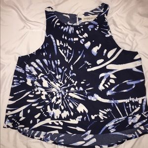 Navy Flowy Top